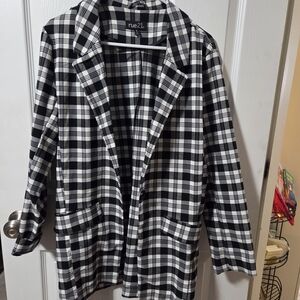 Rue21 Black and White Plaid Blazer